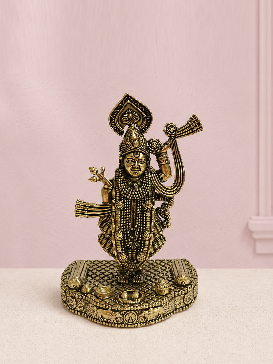 Shrinathji Brass Idol – 5 Inch
