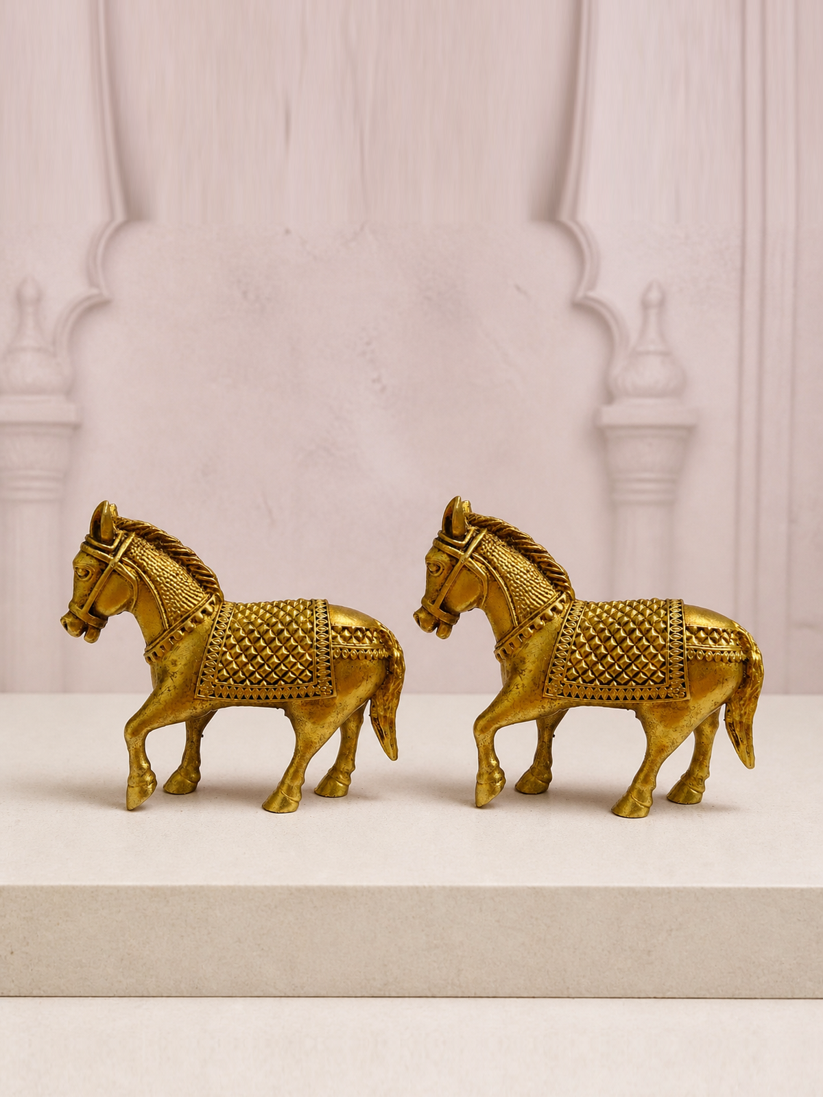 Large Brass Horse Pair — premium product hero