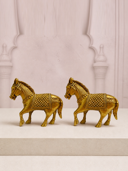 Large Brass Horse Pair — premium product hero