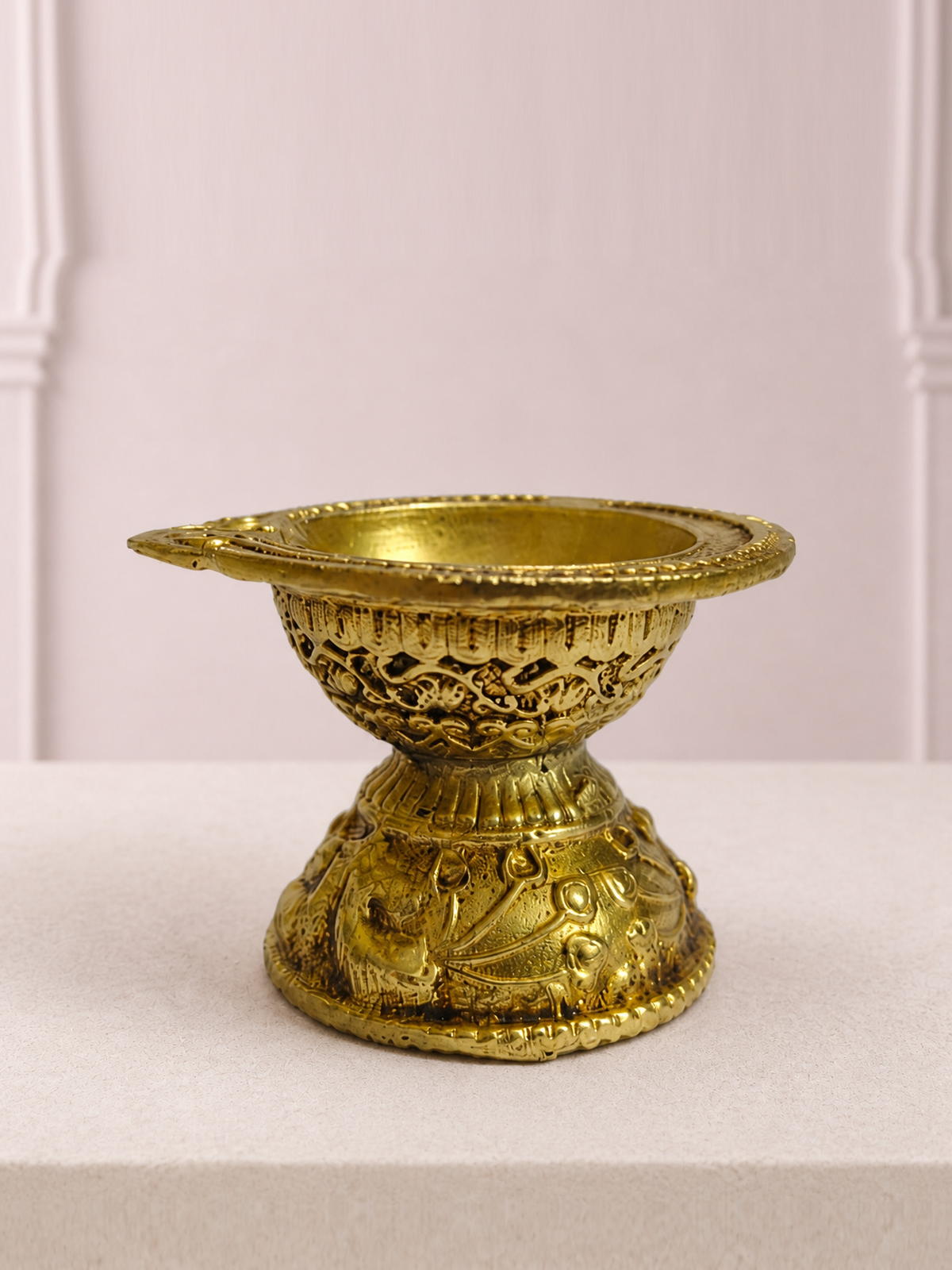 Mini Pedestal Brass Diya — premium product hero
