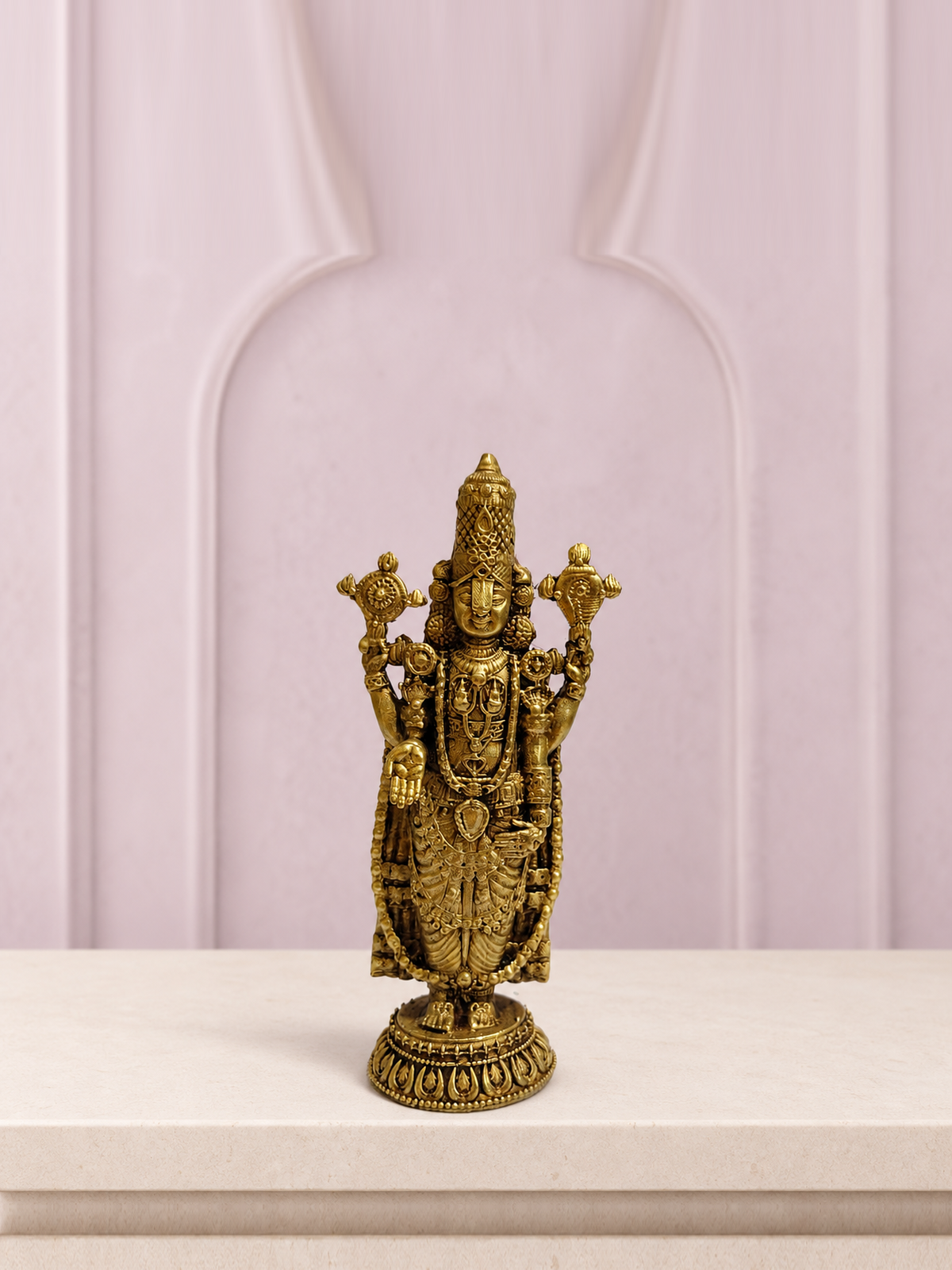 Standing Venkateswara Brass Idol — premium product hero
