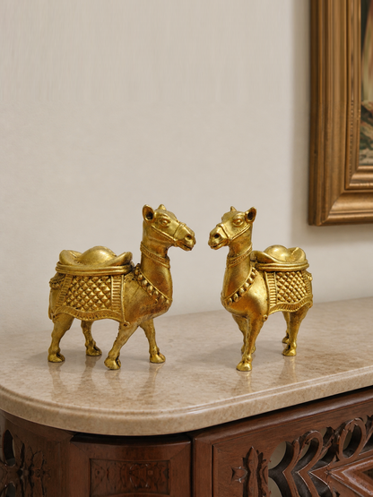 Classic Brass Camel Pair — realistic live placement