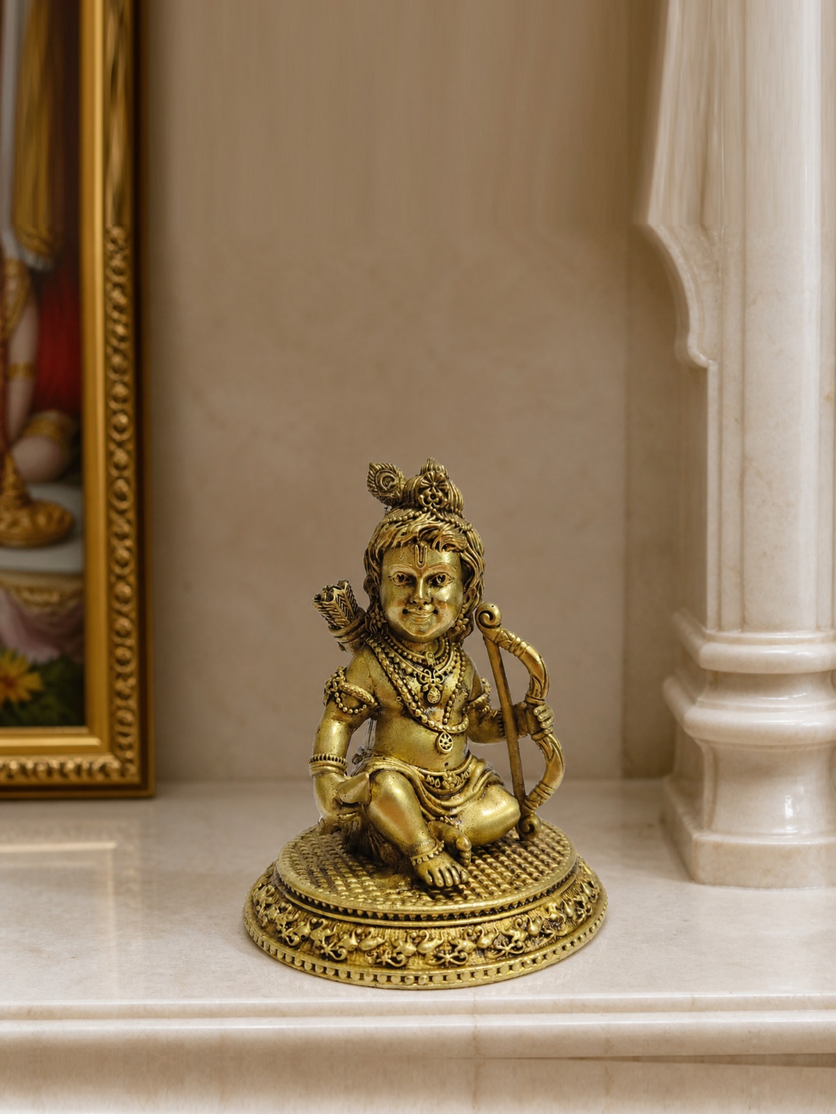 Ram Lalla Brass Idol with Bow and Arrows — realistic live placement