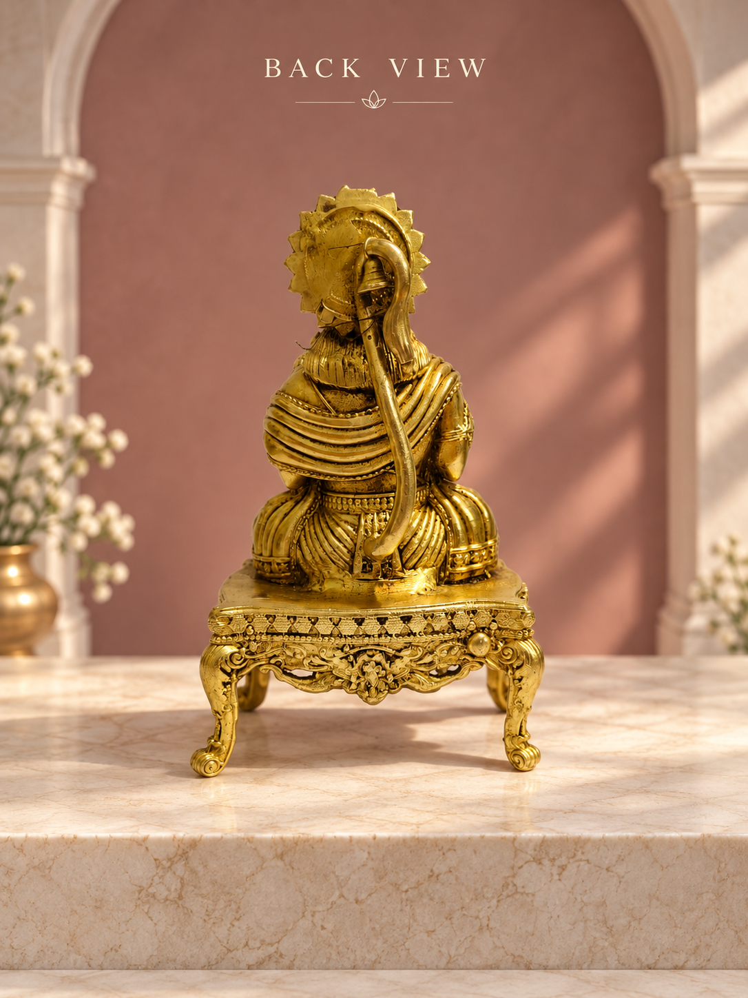 Lakshmi Narasimha Brass Idol – 4 Inch — Back View (Photo 8)