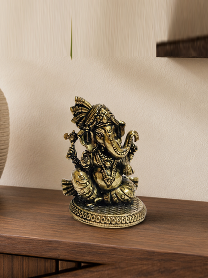 Turban Ganesha Brass Idol