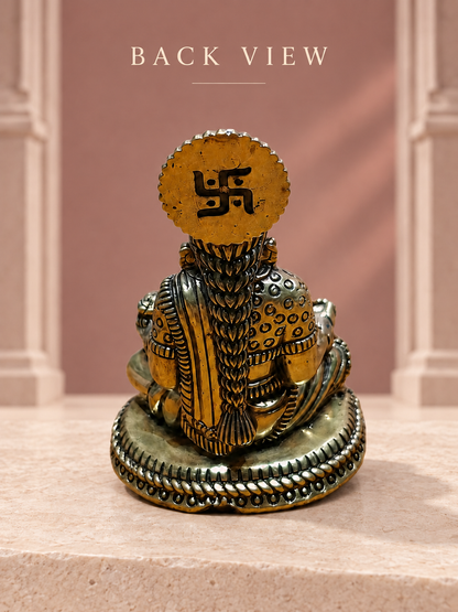 Goddess Annapurna Brass Idol — Back View