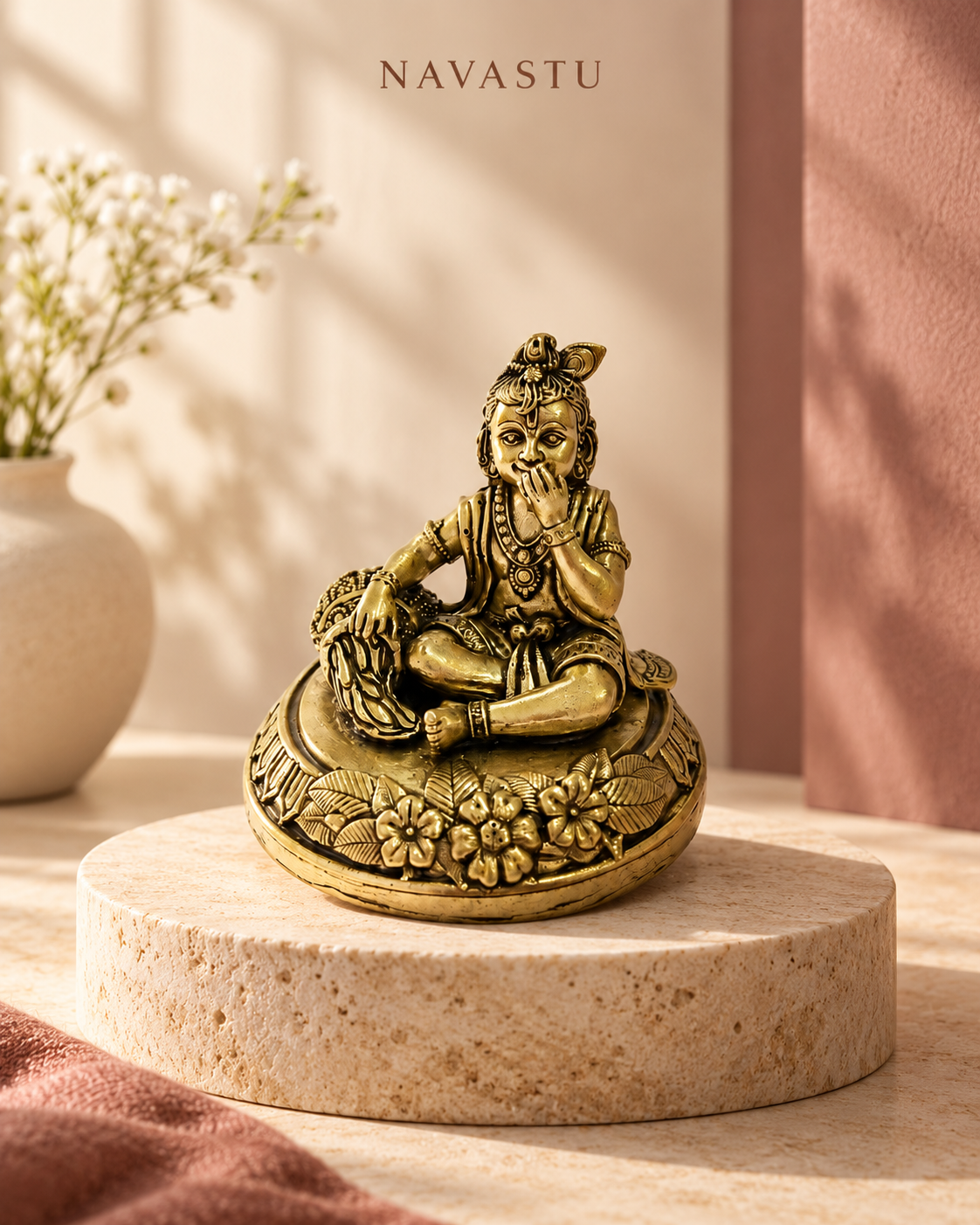 NAVASTU ChatGPT ad creative 2026-10-13 | bal-krishna-brass-idol-with-butter-pot
