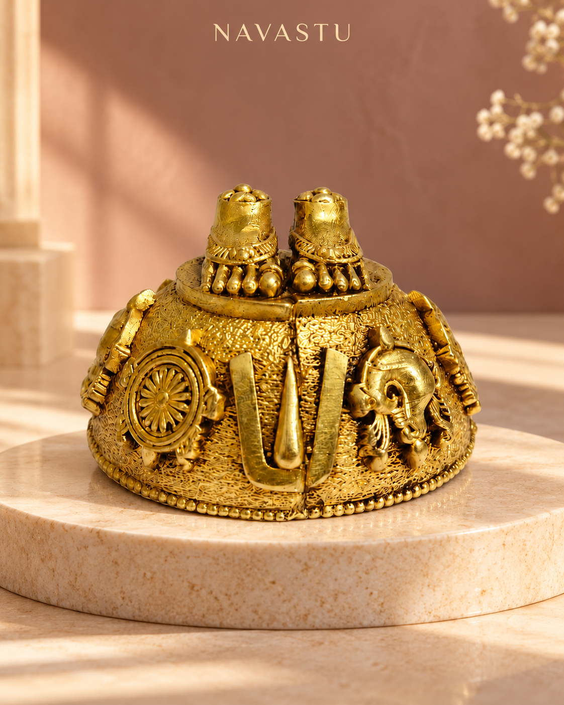 NAVASTU ChatGPT ad creative 2026-10-13 | balaji-charan-paduka-brass-idol