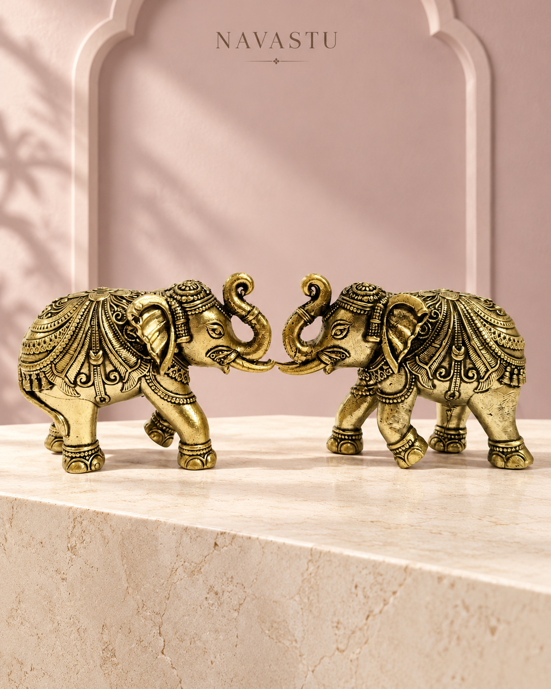 NAVASTU ChatGPT ad creative 2026-10-13 | decorative-brass-elephant-pair