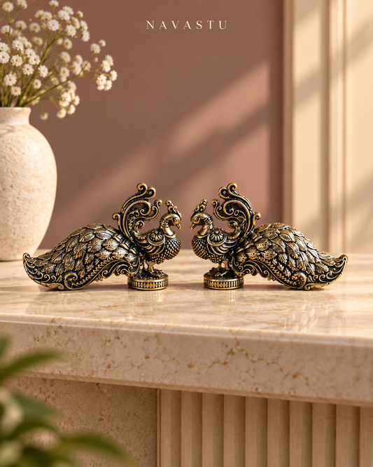 NAVASTU ChatGPT ad creative 2026-10-13 | decorative-brass-peacock-pair