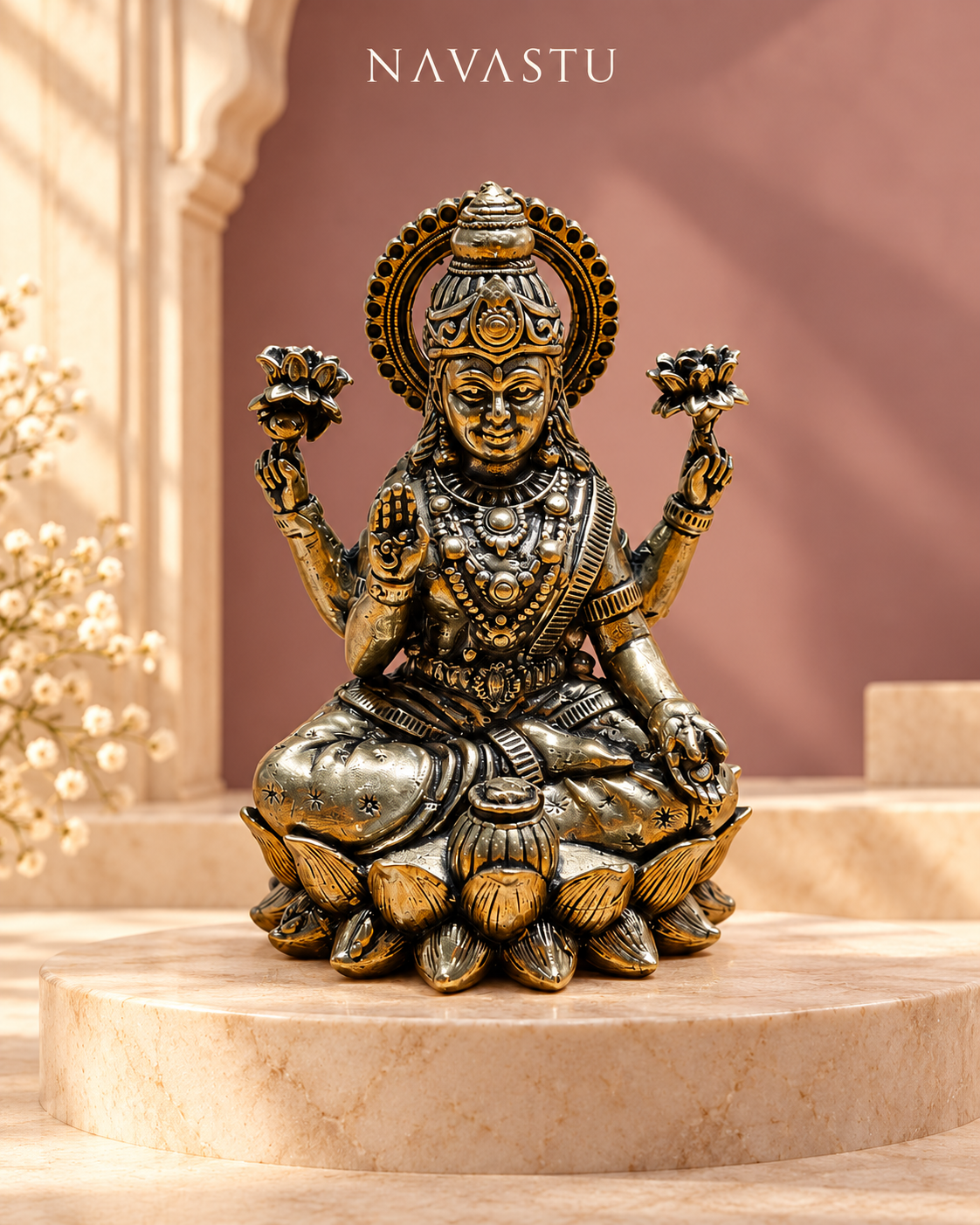 NAVASTU ChatGPT ad creative 2026-10-13 | goddess-lakshmi-brass-idol-on-lotus