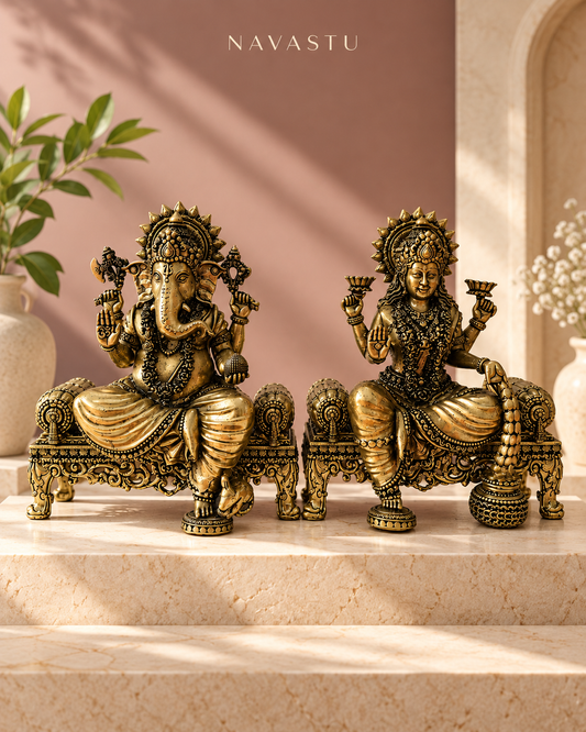 NAVASTU ChatGPT ad creative 2026-10-13 | lakshmi-ganesha-brass-idol-pair-on-thrones