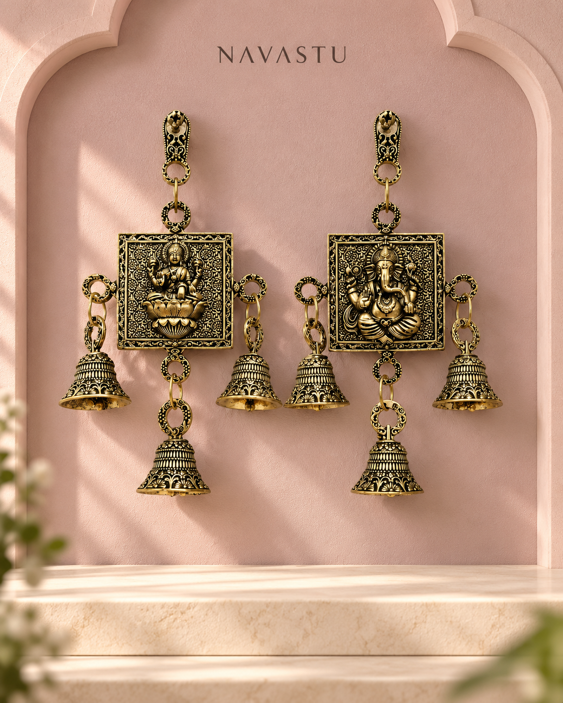 NAVASTU ChatGPT ad creative 2026-10-13 | lakshmi-ganesha-brass-wall-bell-set