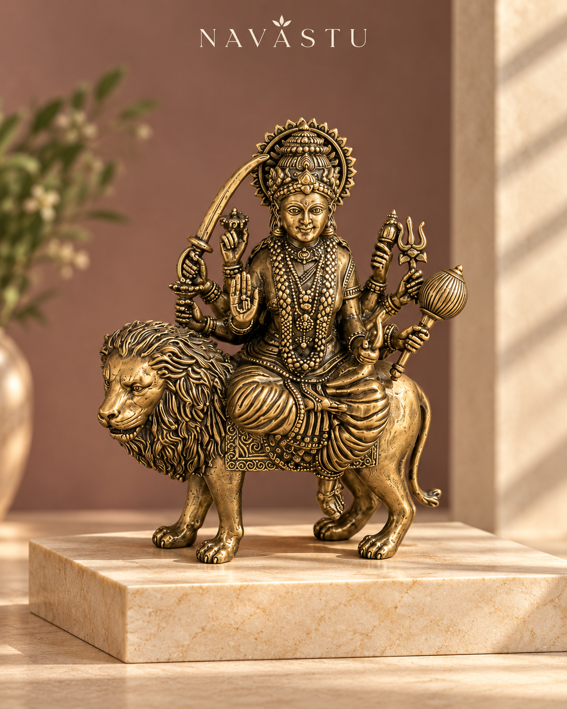 NAVASTU ChatGPT ad creative 2026-10-13 | maa-durga-brass-idol-on-lion