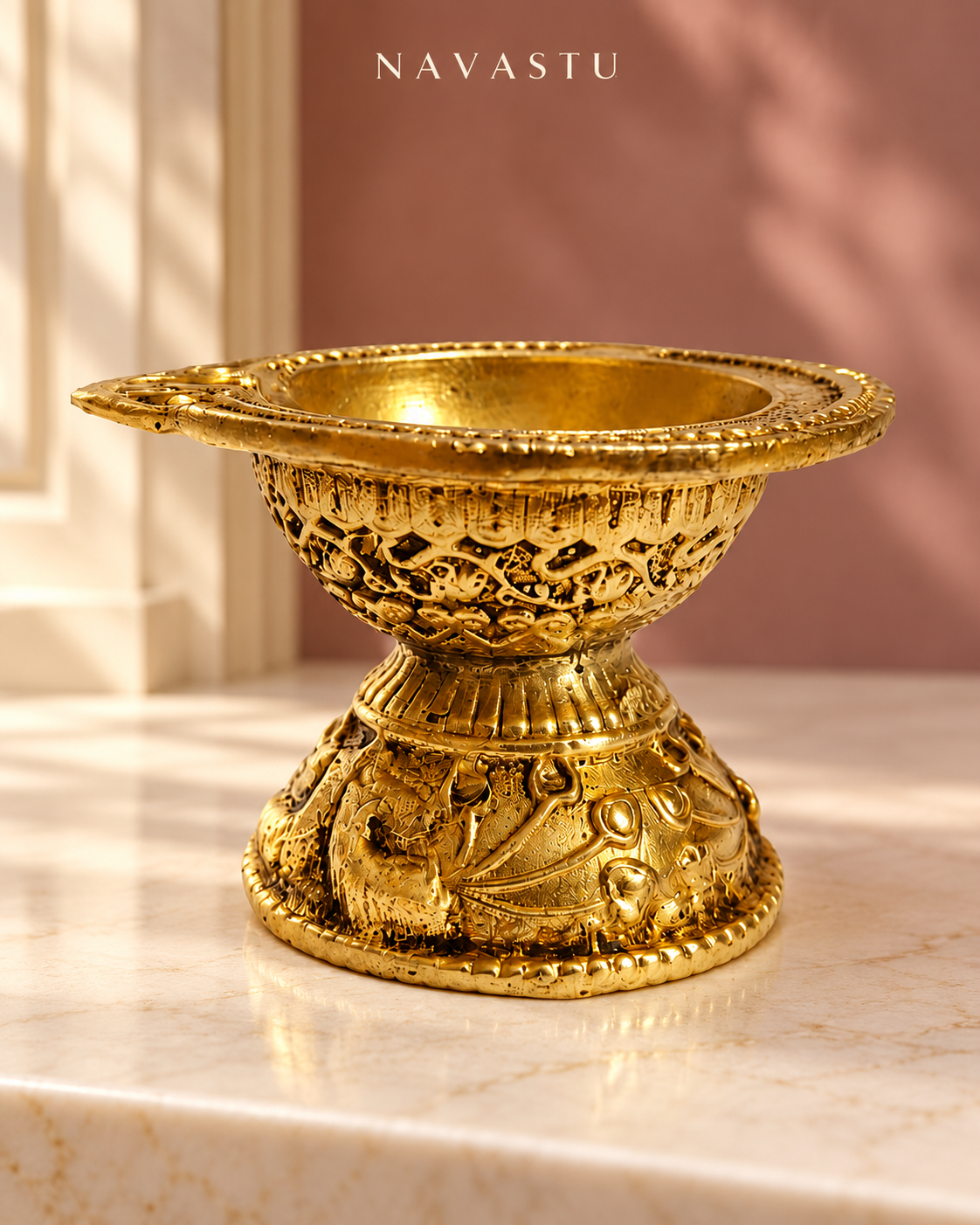 NAVASTU ChatGPT ad creative 2026-10-13 | mini-pedestal-brass-diya