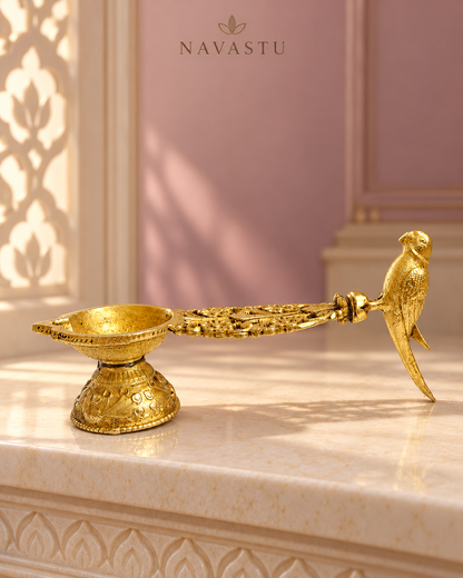 NAVASTU ChatGPT ad creative 2026-10-13 | peacock-handle-brass-diya