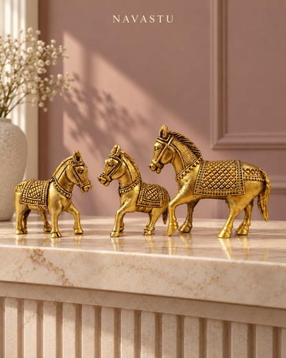 NAVASTU ChatGPT ad creative 2026-10-13 | three-brass-horse-statues-set