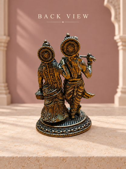 Radha Krishna Brass Idol — Back View