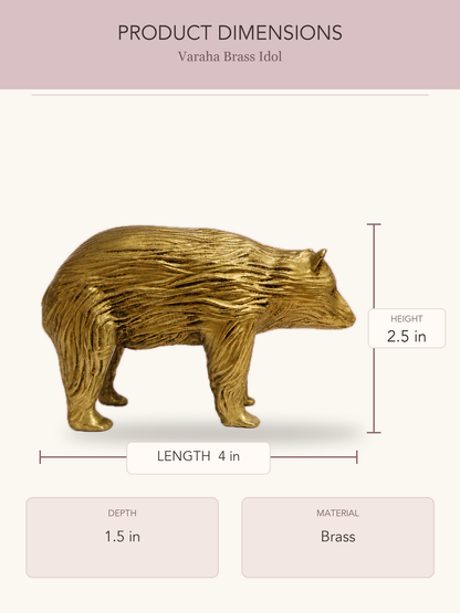 Varaha Brass Idol — clear product dimensions and specifications
