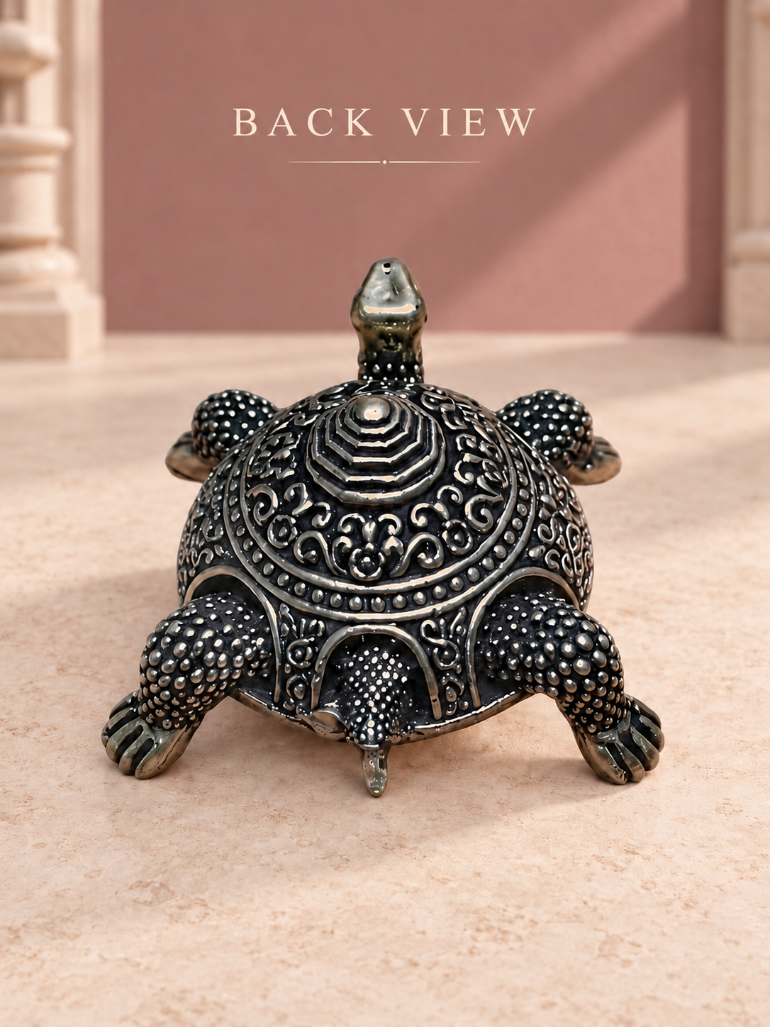 Vastu Tortoise Brass Box — Back View